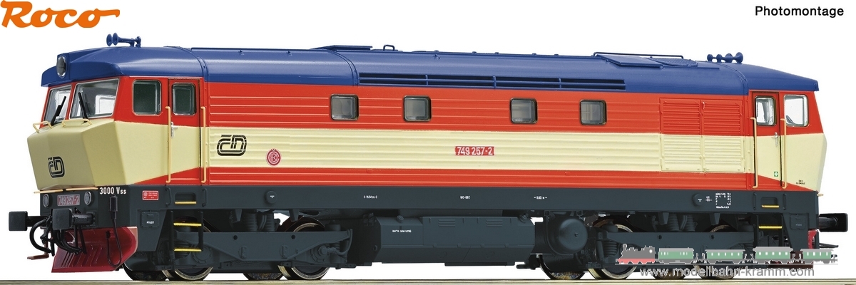 Roco 7300008, EAN 9005033061654: H0 DC analog Diesellokomotive 749 257-2, CD