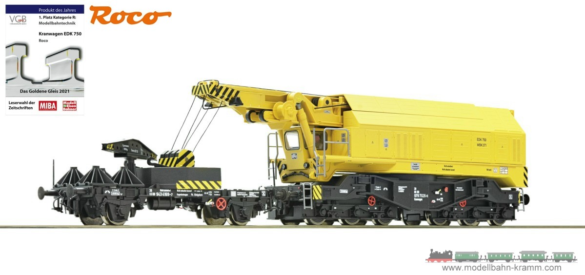 Roco 73035, EAN 9005033730352: Slewing railway crane for digital operation, era IV-V