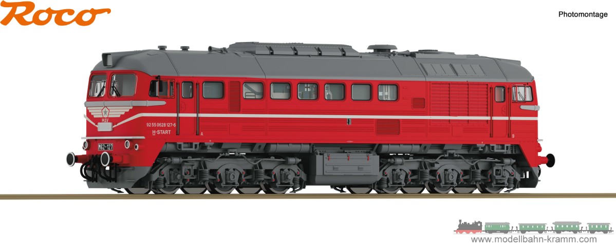 Roco 7310029, EAN 9005033064624: H0 DC Sound Diesellokomotive M62 127, MAV-START VI