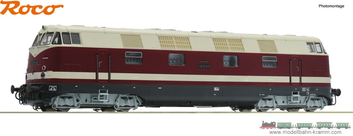 Roco 7310032, EAN 9005033065737: H0 DC Sound Diesellokomotive BR V 118 514-9, DR IV
