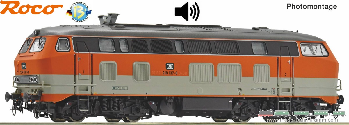 Roco 7310075, EAN 9005033077228: H0 DC Sound Diesellok BR 218 137-8 City Bahn DB
