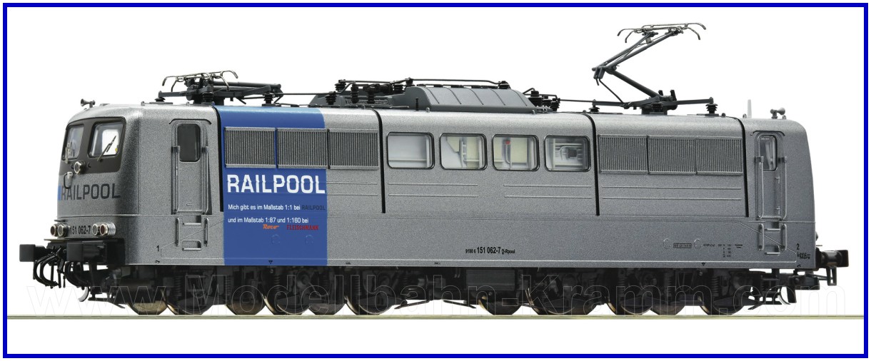 Roco 73407, EAN 9005033734077: Electric locomotive class 151 062-7 Railpool, DC, H0-gauge