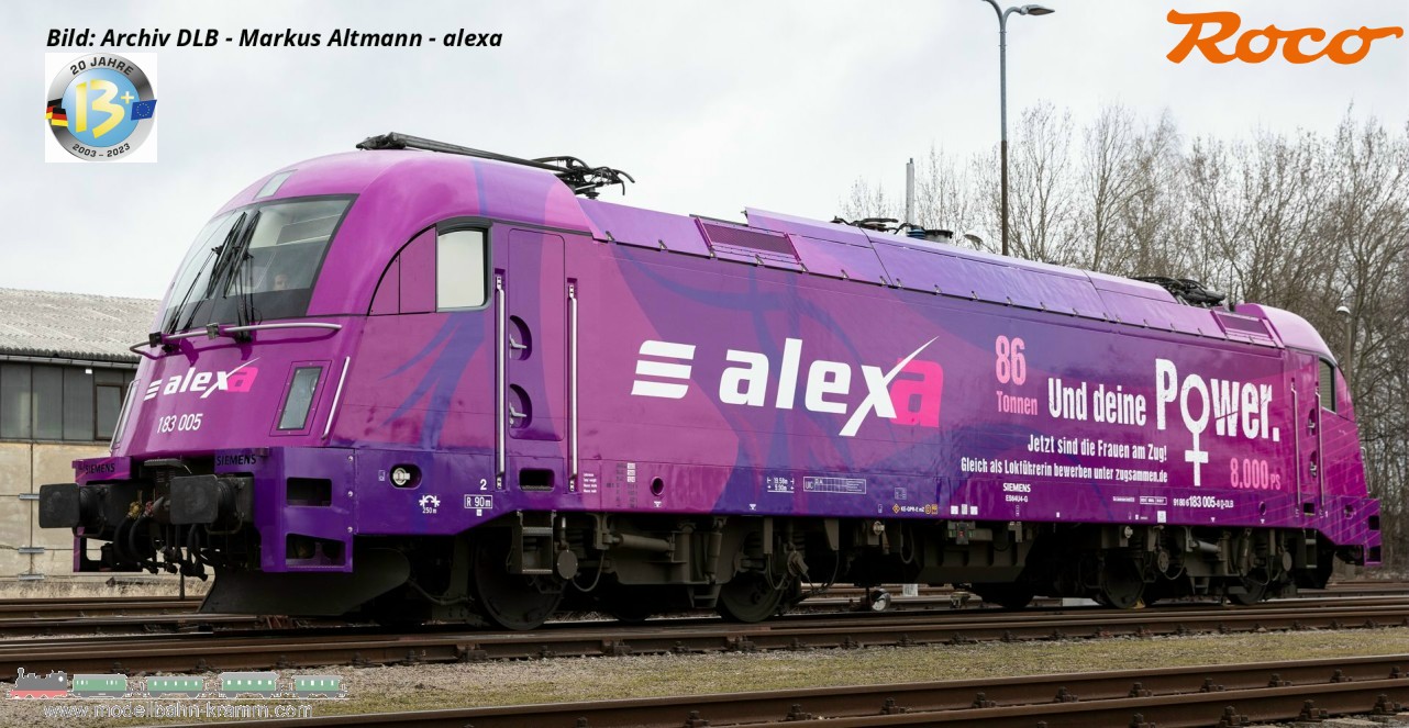 Roco 7500093, EAN 2000075564603: H0 DC analog E-Lok 183 005-8 Taurus, alex(a), Ep.VI Jetzt sind die Frauen am Zug