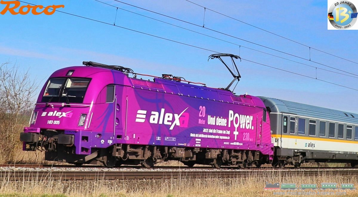 Roco 7510093, EAN 2000075564610: H0 DC Sound E-Lok 183 005-8 Taurus, alex(a), Ep.VI Jetzt sind die Frauen am Zug