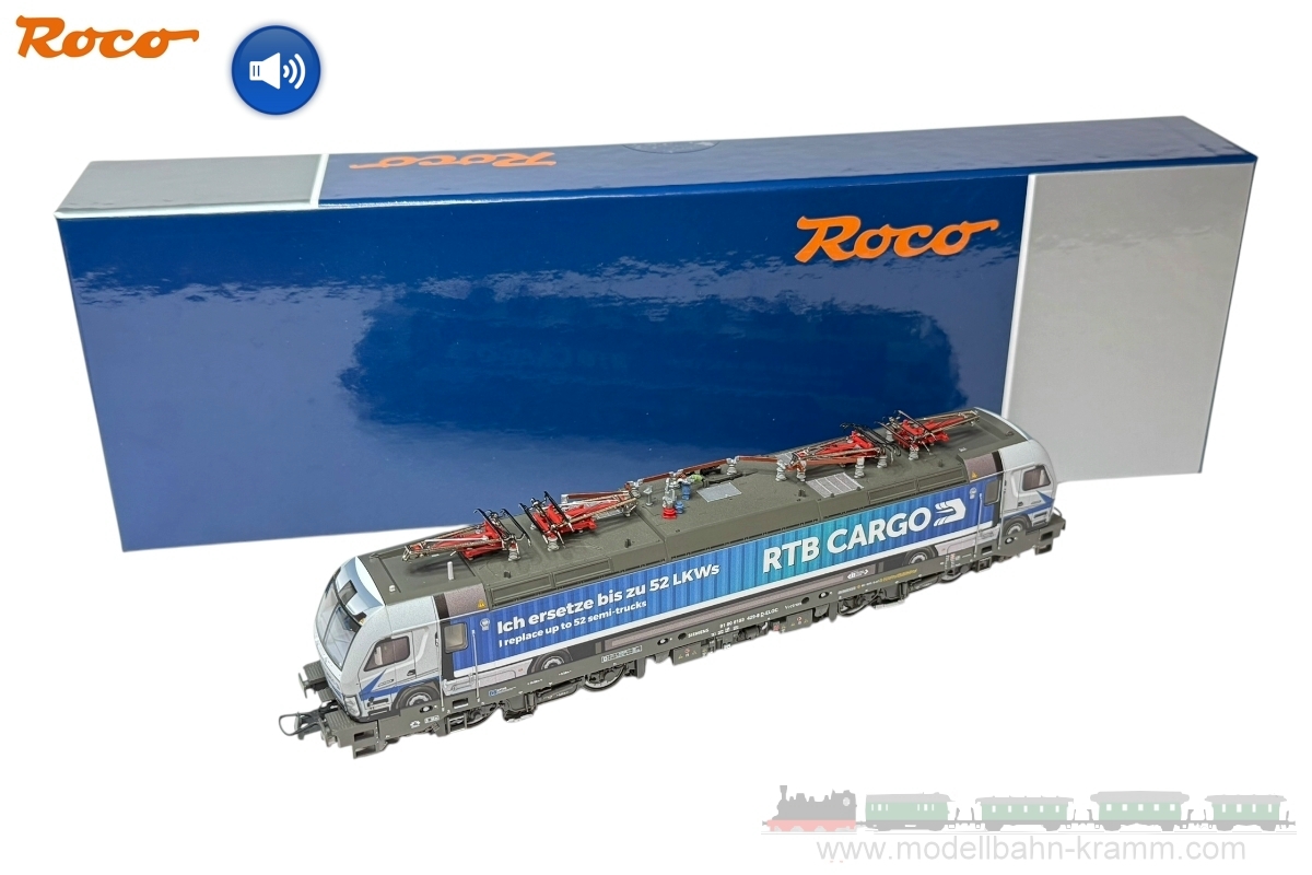 Roco 7510223, EAN 9005033393601: H0 DC Sound RTB Cargo E-Lok BR193 VecTruck, limitierte Sonderserie Wilde 13