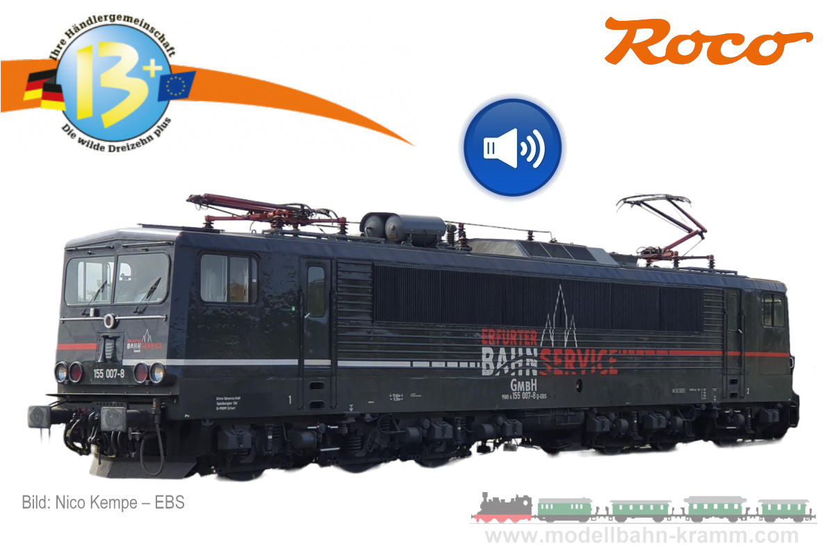 Roco 7520091, EAN 9005033068967: H0 AC Sound E-Lok BR 155 007-8 EBS