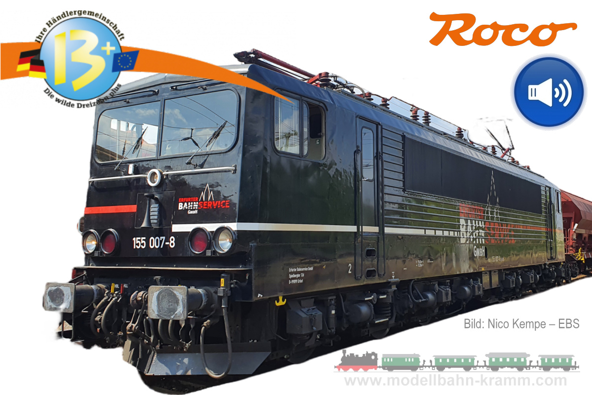 Roco 7520091, EAN 9005033068967: H0-gauge AC digital and sound, electric loco 155 007-8 EBS, era VI