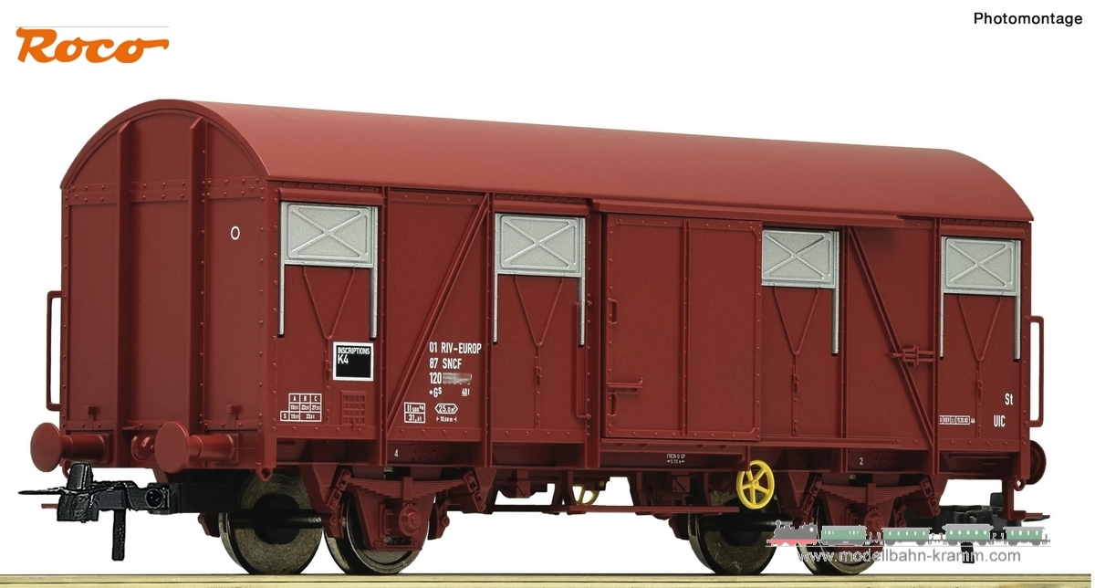 Roco 76319, EAN 9005033763190: H0 DC Gedeckter Güterwagen SNCF