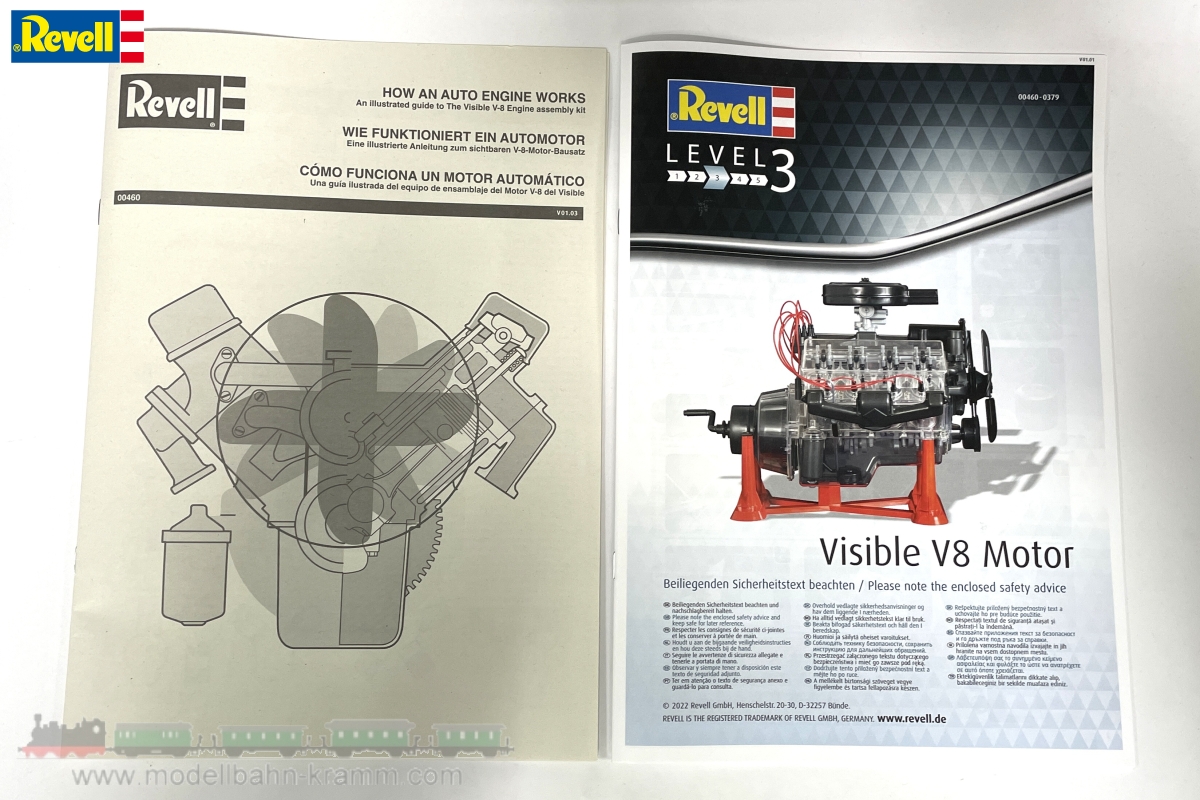 Revell 00460, EAN 4009803004600: Bausatz V8 Motor im Maßstab 1:4