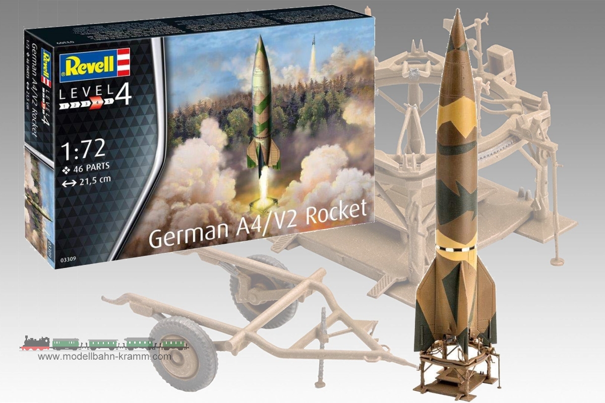 Revell 03309, EAN 4009803033099: 1:72 Bausatz, Deutsche V2 A4/V2 Rakete