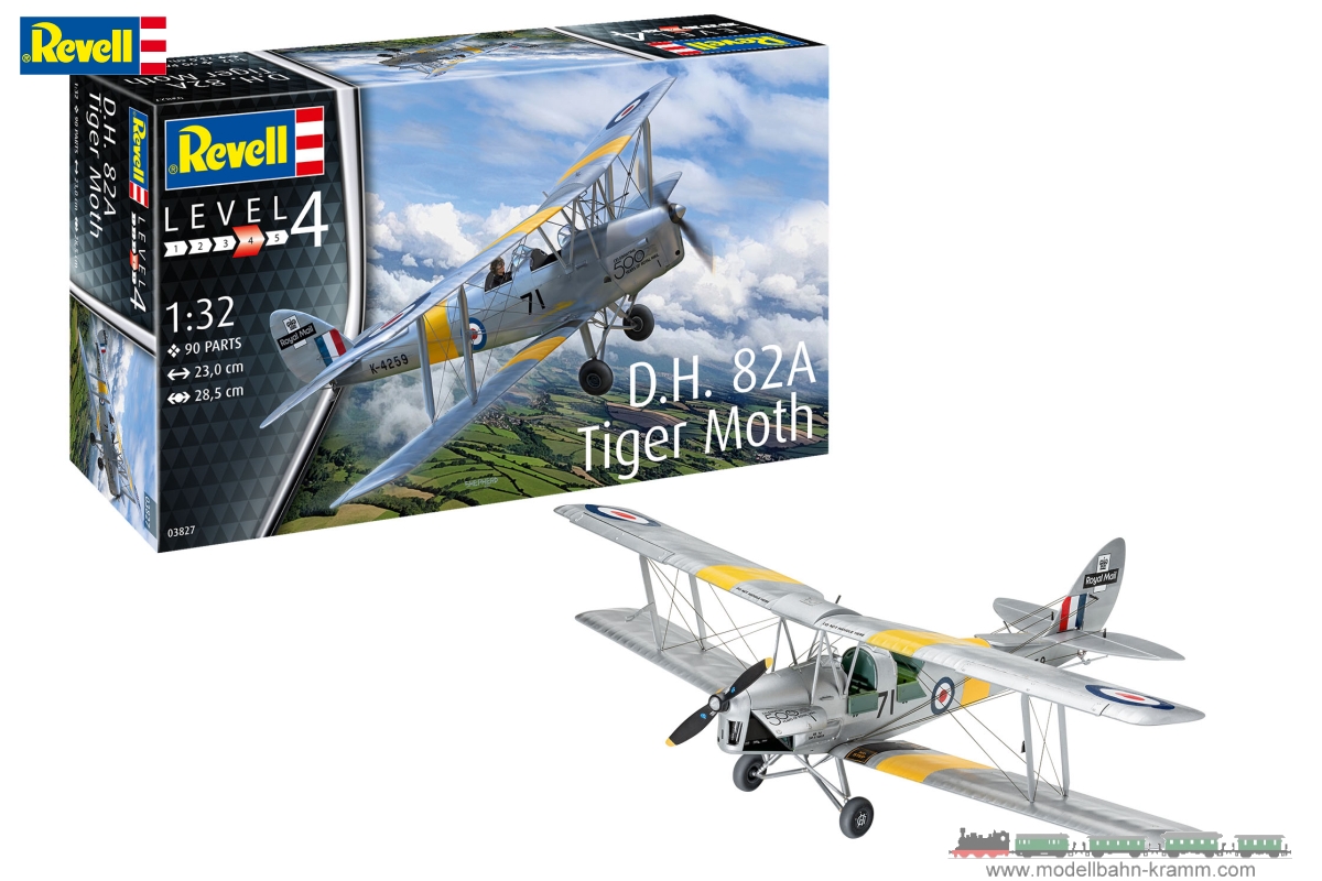 Revell 03827, EAN 4009803038278: 1:32 D.H. 82A Tiger Moth