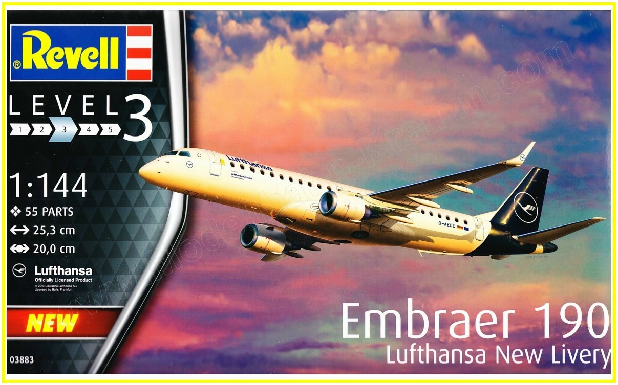 Revell 03883, EAN 4009803038834: 1:144 Bausatz, Embraer 190 Lufthansa