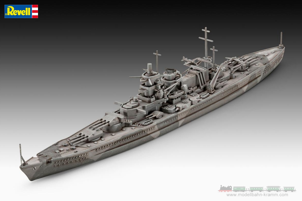 Revell 05181, EAN 4009803051819: 1:1200 Model Kit Battleship Gneisenau