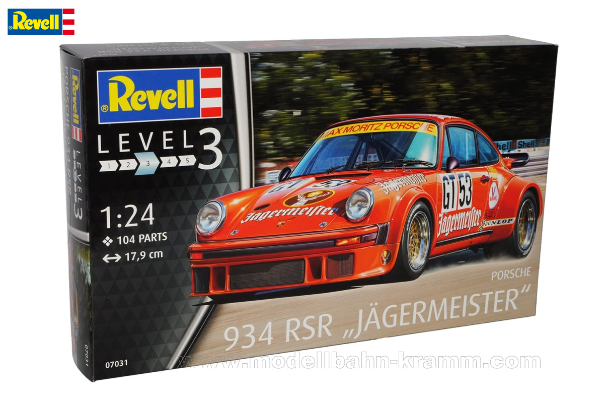 Revell 07031, EAN 4009803070315: 1:24 Porsche 934 RSR Jägermeister