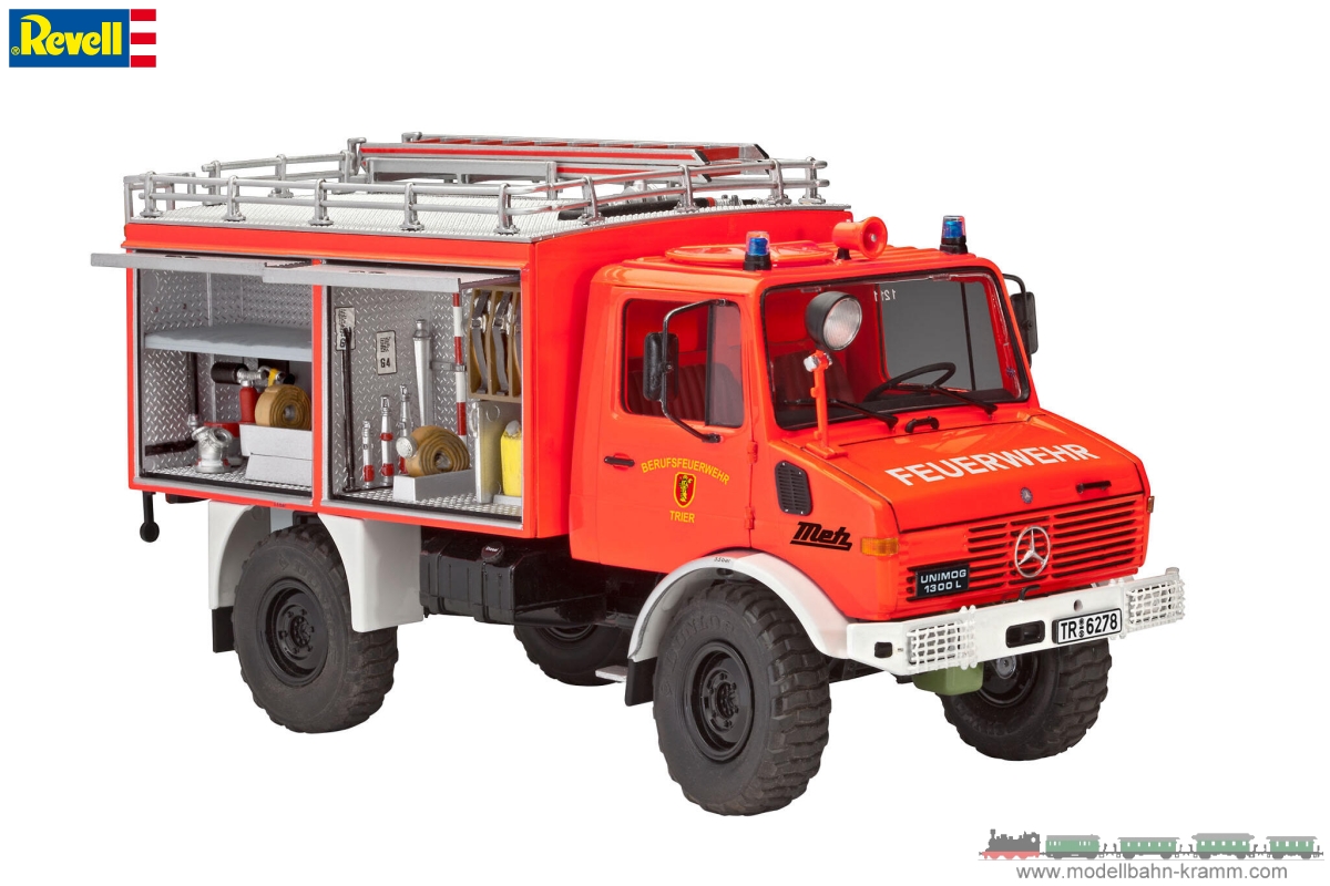 Revell 07512, EAN 4009803075129: 1:24 Mercedes-Benz Unimog U 1300 TLF 8/18 Feuerwehr