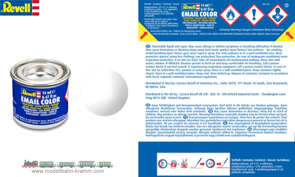 Revell 32101, EAN 42022633: Farblos glänzend (nicht deckend), Farbdose 14 ml