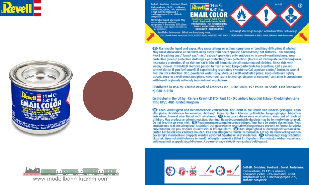 Revell 32183, EAN 42021810: Rost, matt deckend, Farbdose 14 ml