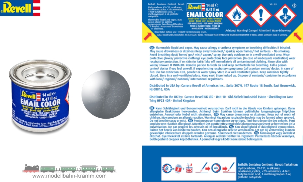 Revell 32191, EAN 42023142: Eisen, metallic deckend, Farbdose 14 ml