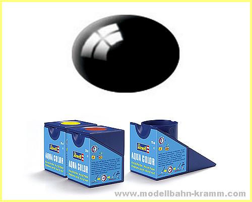 Revell 36107, EAN 4009803361079: Schwarz, glänzend RAL 9005 Aqua Color 18 ml