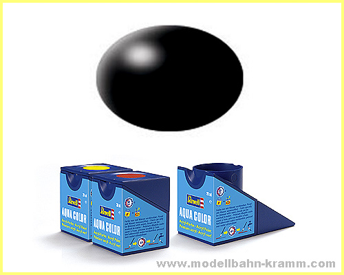 Revell 36302, EAN 4009803363028: Schwarz, seidenmatt RAL 9005 Aqua Color 18 ml