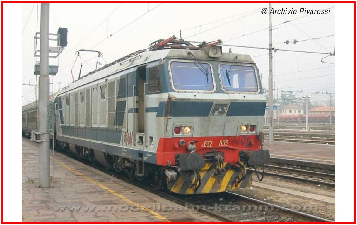 FS, electric locomotive E.632 blue/grey, inclined