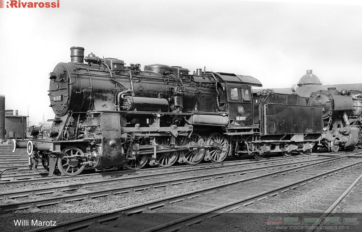Rivarossi 2889S, EAN 5055286699443: H0 DC Sound Dampflokomotive Baureihe 56.20 DB