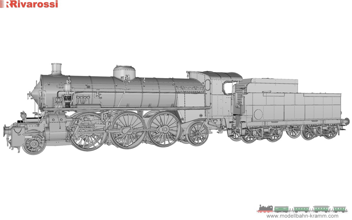 Rivarossi 2916, EAN 5063129017842: H0 DC analog Dampflokomotive Gr. 685 FS