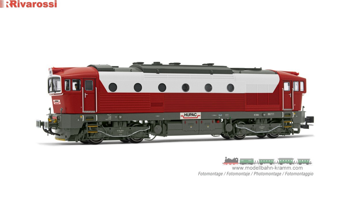 Rivarossi 2929S, EAN 5063129014209: H0 DC Sound Diesellokomotive Rh. D.753.7 HUPAC