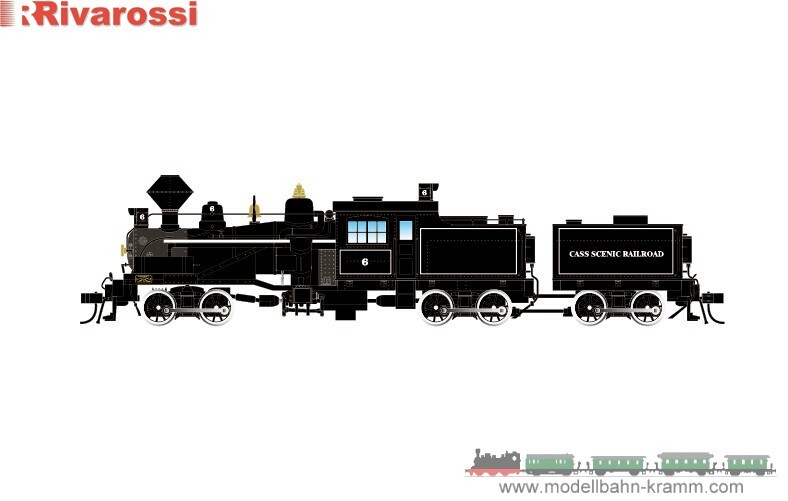 Rivarossi 2949S, EAN 5063129009533: H0 Sound Heisler Dampflokomotive Cass Scenic Railroad