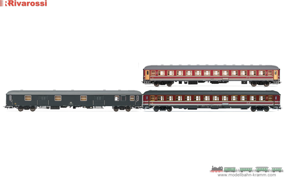 Rivarossi 4362, EAN 5063129018306: H0 FS 3tlg. Reisezugwagen Alpen-Express IV