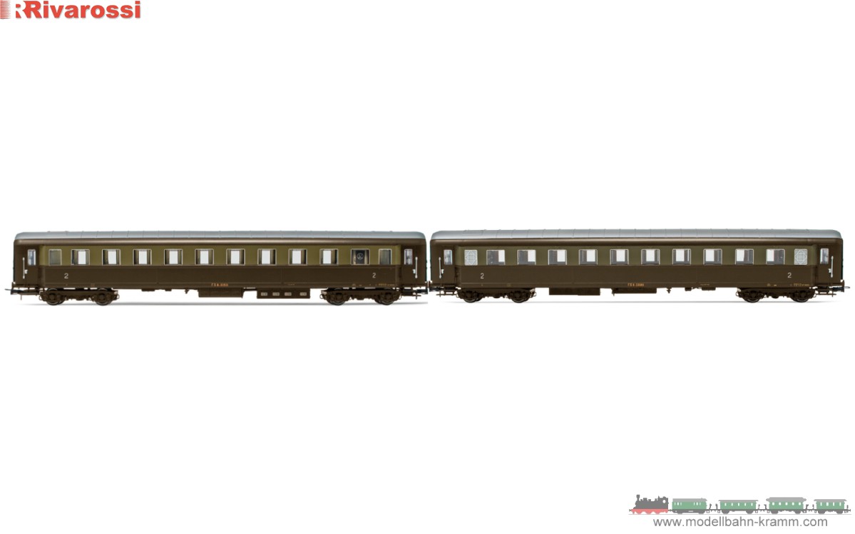 Rivarossi 4367, EAN 5063129018375: H0 FS 2tlg. 2. Klasse Reisezugwagen III-IV