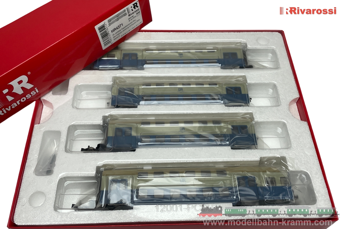 H0-gauge DC, set of 4 double-decker unit without c