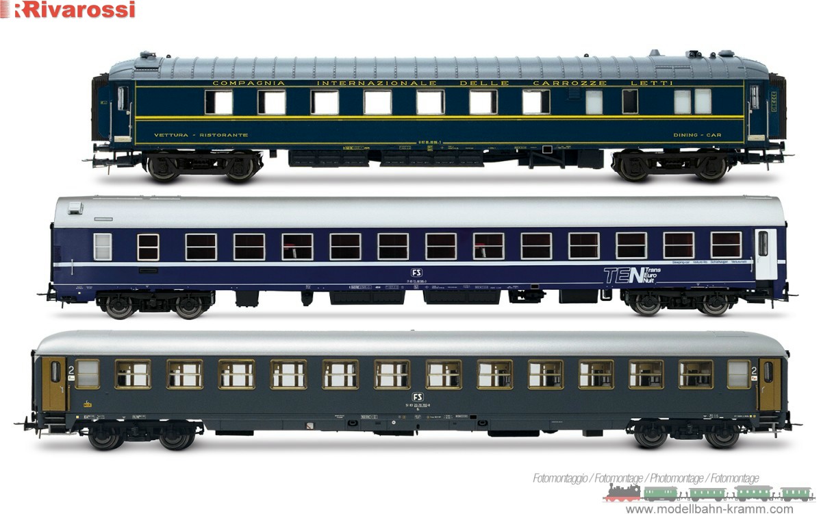 H0 DC 3-tlg. Set: Personenwagen Exp 234/235 Remus