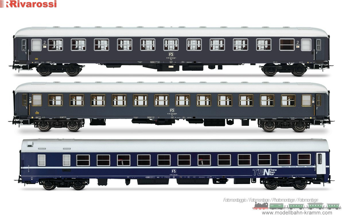 H0 DC 3-tlg. Set: Personenwagen Exp 234-235 Remus