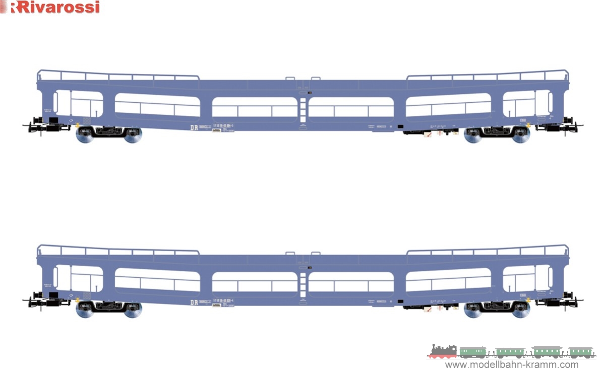 H0 DC 2er Set Autotransportwagen DDm916 DR