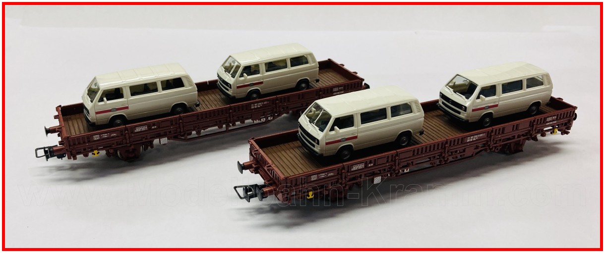 Set Flachwagen Kls (ohne Rungen) 2-teilig der DB A