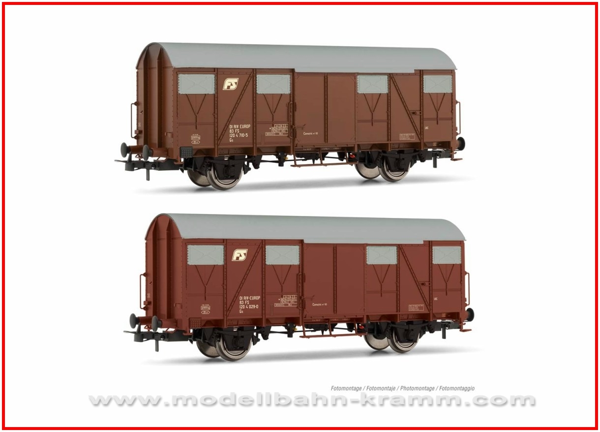 Rivarossi 6506, EAN 5055286685736: H0 DC Set gedeckte Güterwagen Gs der FS