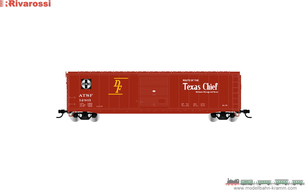 H0 ATSF gedeckter Güterwagen Tex Chi 12850