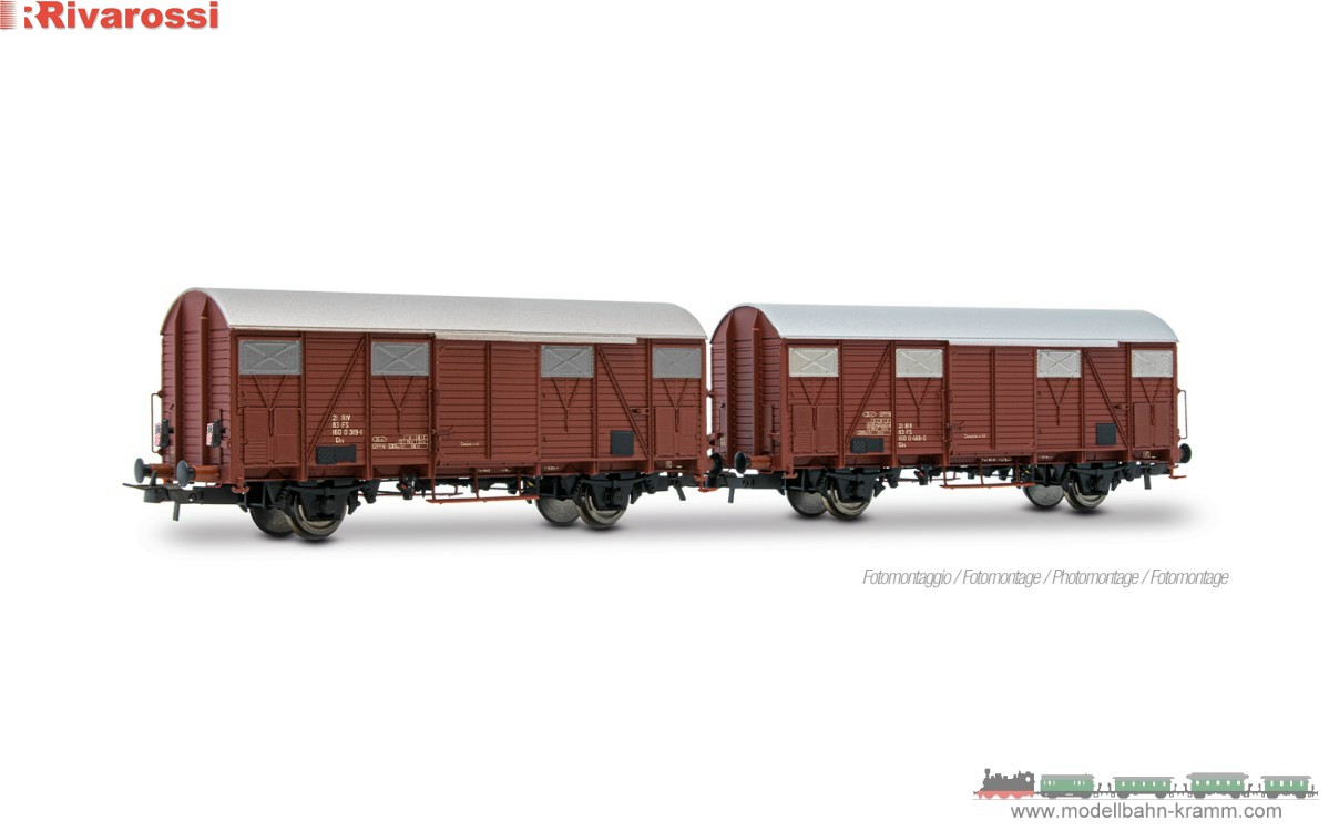 H0 DC 2-tlg. Set: Gedeckter Güterwagen Bauart Ghs FS