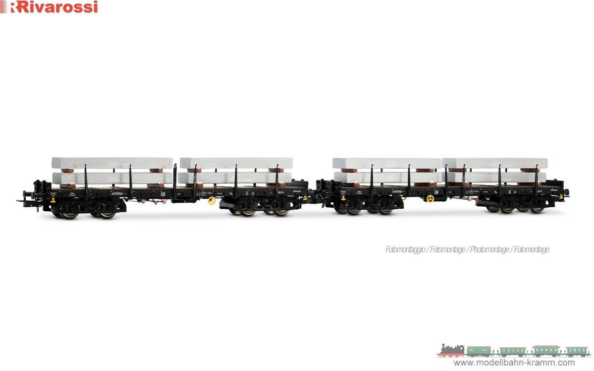 H0 DC 2-tlg. Set: Rungenwagen Rmms DB