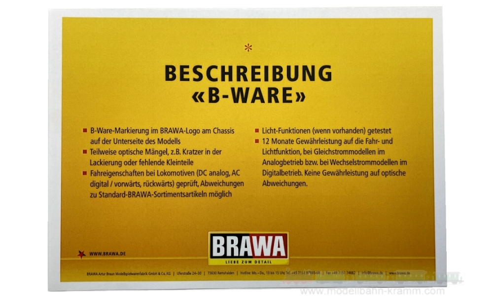 Brawa 40441B, EAN 2000075311207: H0 AC digital Dampflok BR 39.10 DRB, Achtung super günstige B-Ware aus dem Brawa Werk, bitte lesen Sie unsere ausführliche Beschreibung.