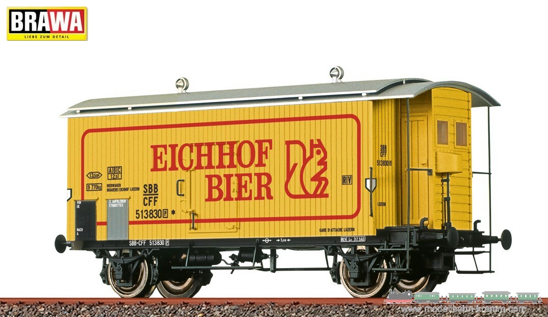 Brawa 47887, EAN 4012278478876: H0 Freight Car K2 SBB III Eichhof Bier