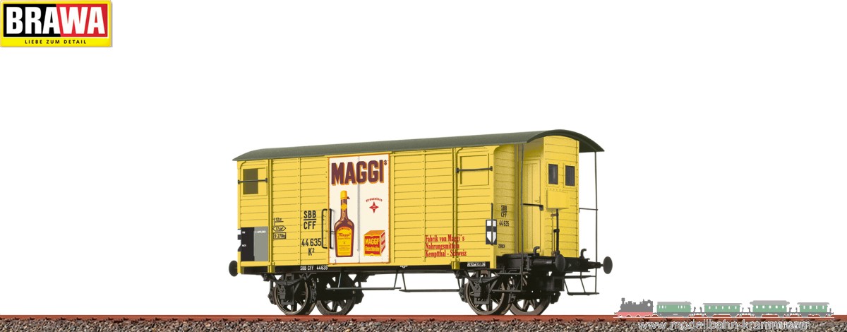 Brawa 47895, EAN 4012278478951: H0 Covered Freight Car K2 SBB, Epoch III, Maggi