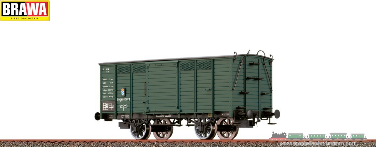 Brawa 48039, EAN 4012278480398: H0 DC Gedeckter Güterwagen G K.Bay.Sts.E.