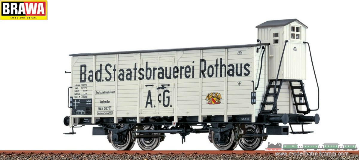 Brawa 49815, EAN 4012278498157: H0 DC Bierwagen G10 Rothaus DRG