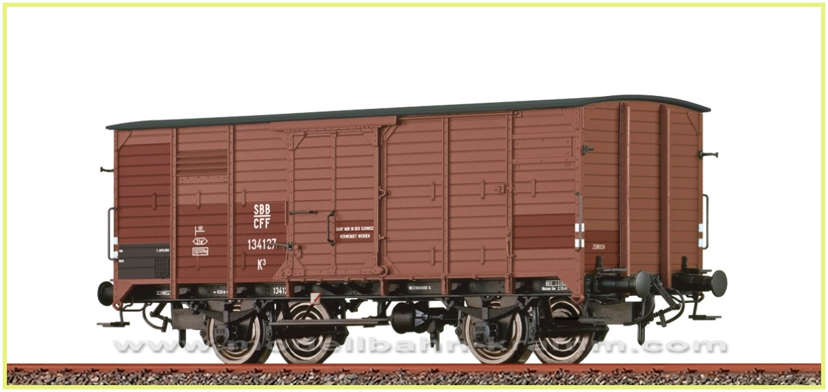 Brawa 49838, EAN 4012278498386: H0 DC Gedeckter Güterwagen K3 der SBB