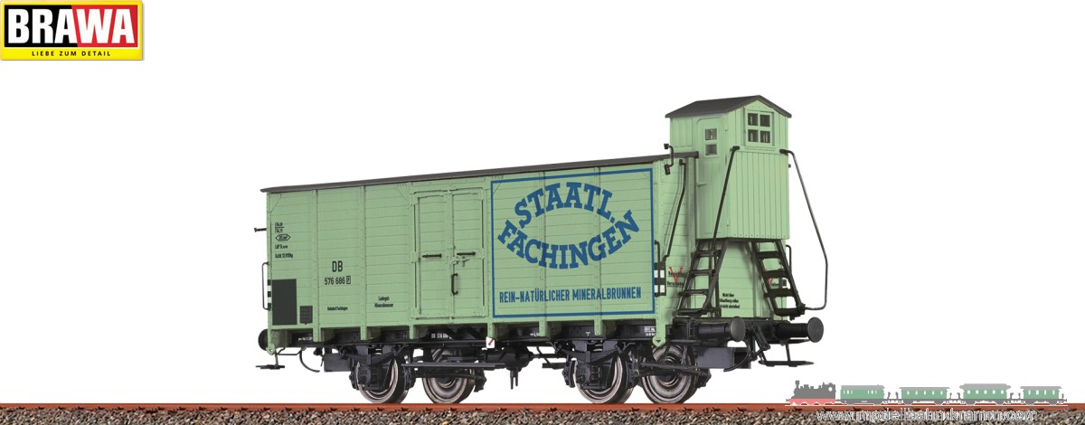 Brawa 49876, EAN 4012278498768: H0 DC Gedeckter Güterwagen [P] Staatlich Fachingen DB