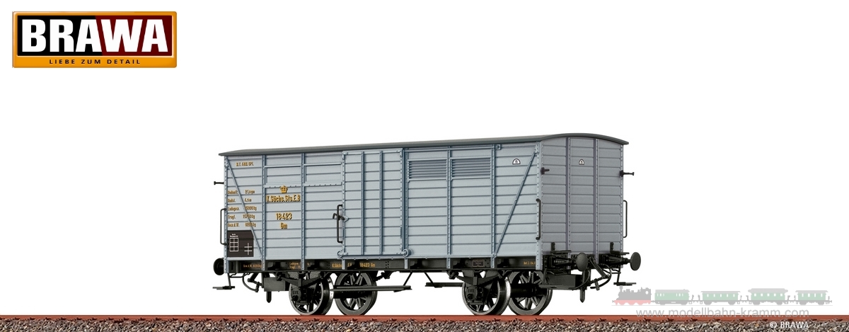 Brawa 49883, EAN 4012278498836: H0 Gedeckter Güterwagen Gm K.Sächs.Sts.E.B.