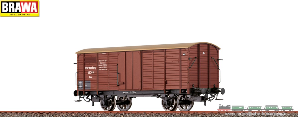 Brawa 49884, EAN 4012278498843: H0 DC Gedeckter Güterwagen Gm K.W.St.E.