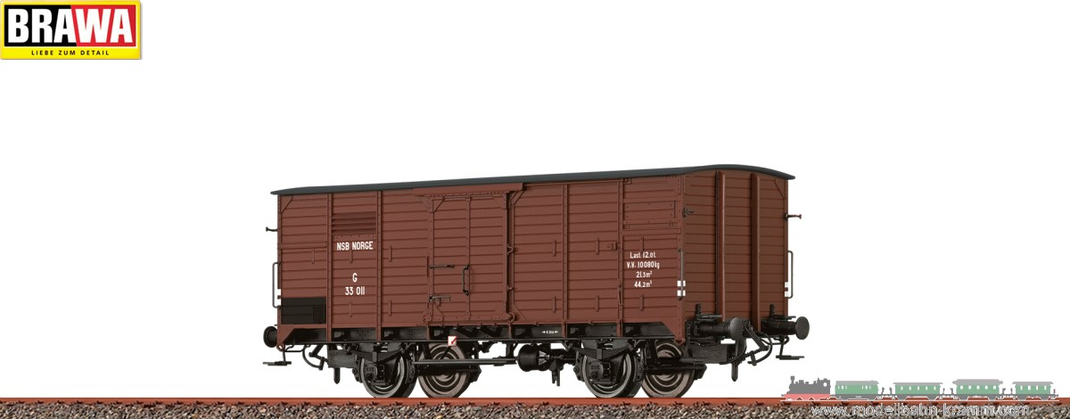Brawa 49885, EAN 4012278498850: H0 DC Gedeckter Güterwagen G NSB